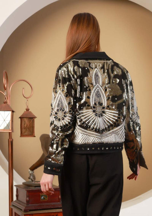 Chaqueta Joya negra Dorada