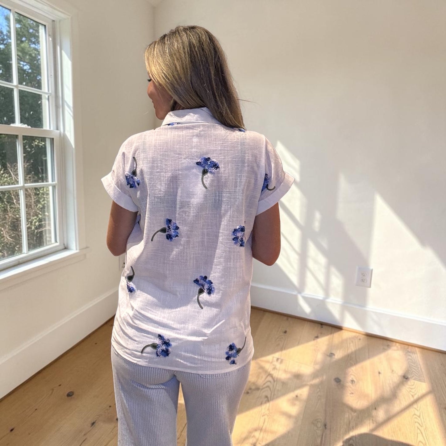 Camisa clavel azul