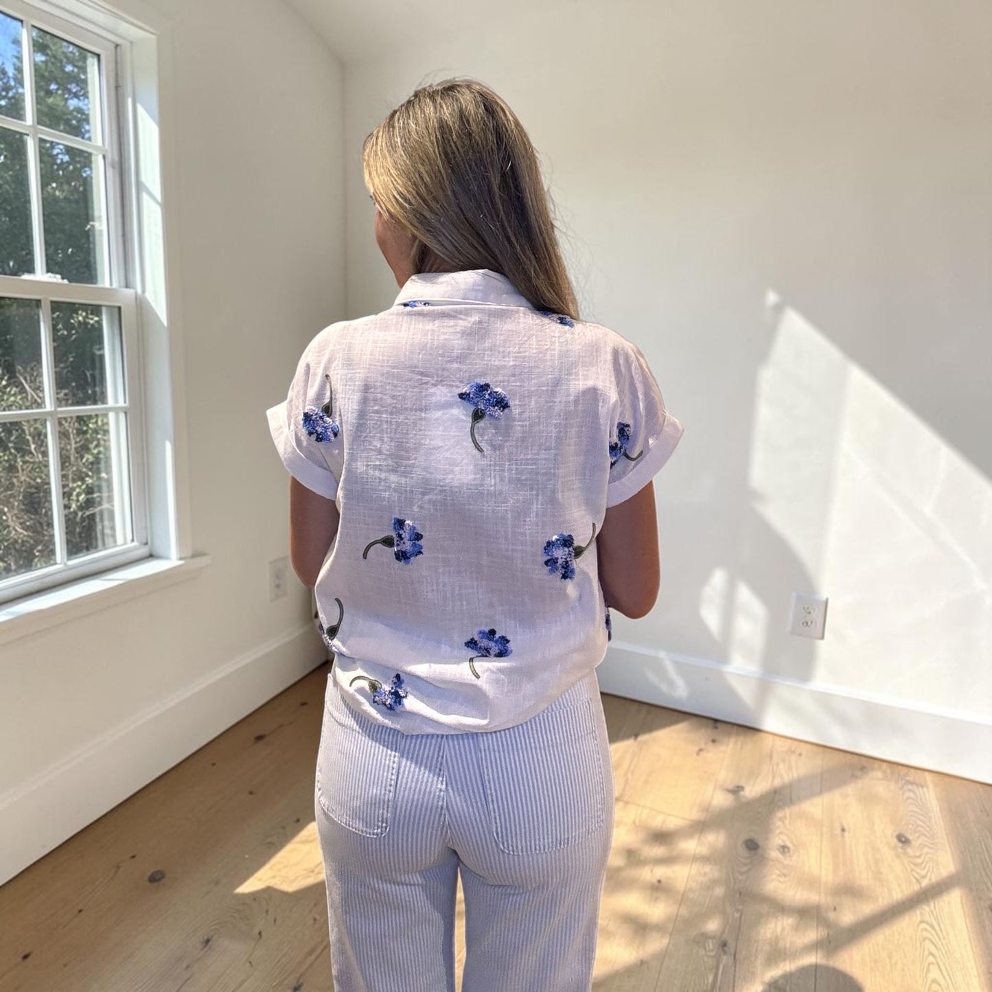 Camisa clavel azul