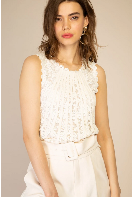 Camisa de encaje Beige