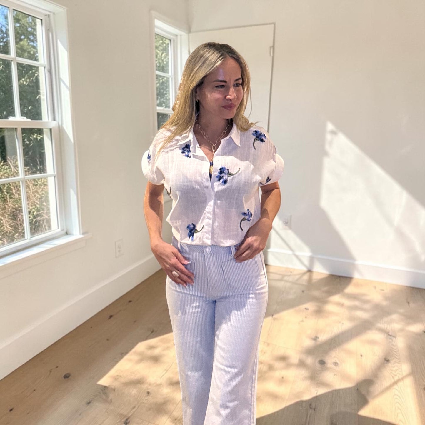 Camisa clavel azul