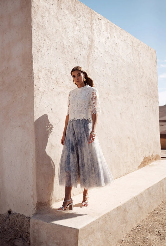 Falda de tul Francesa blue ciel