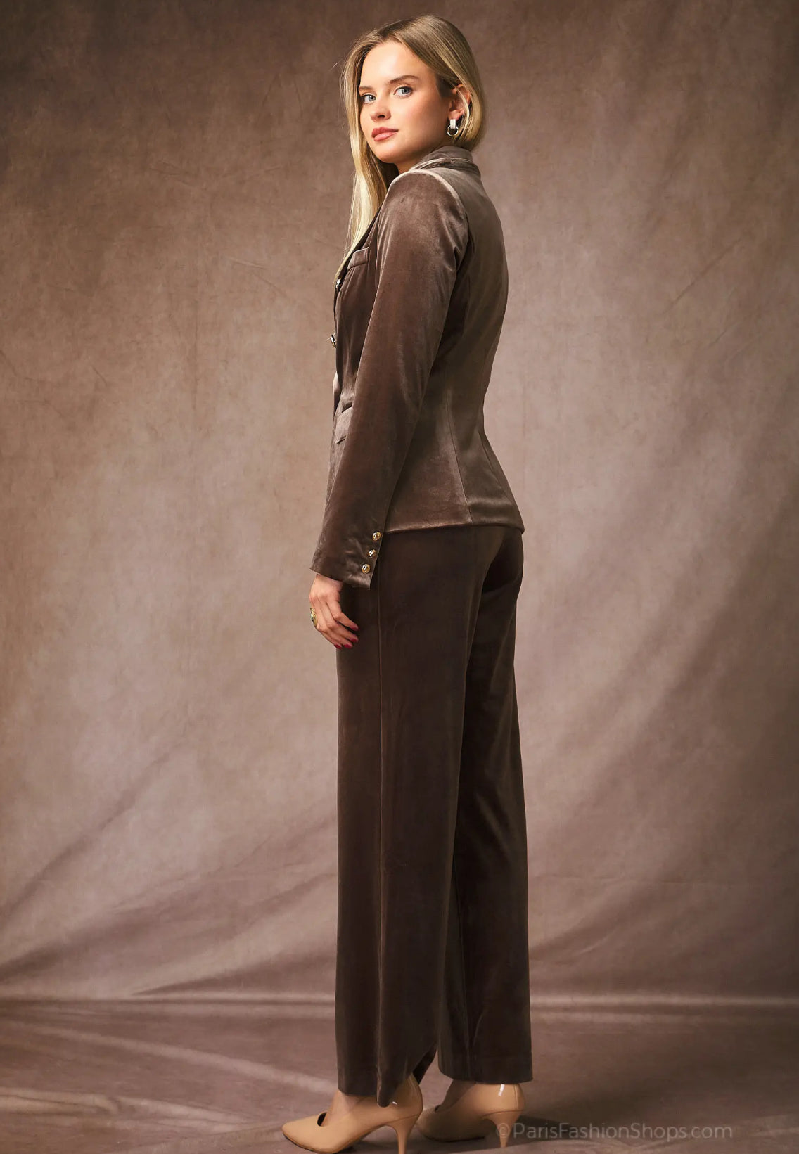 Blazer terciopelo gris pardo