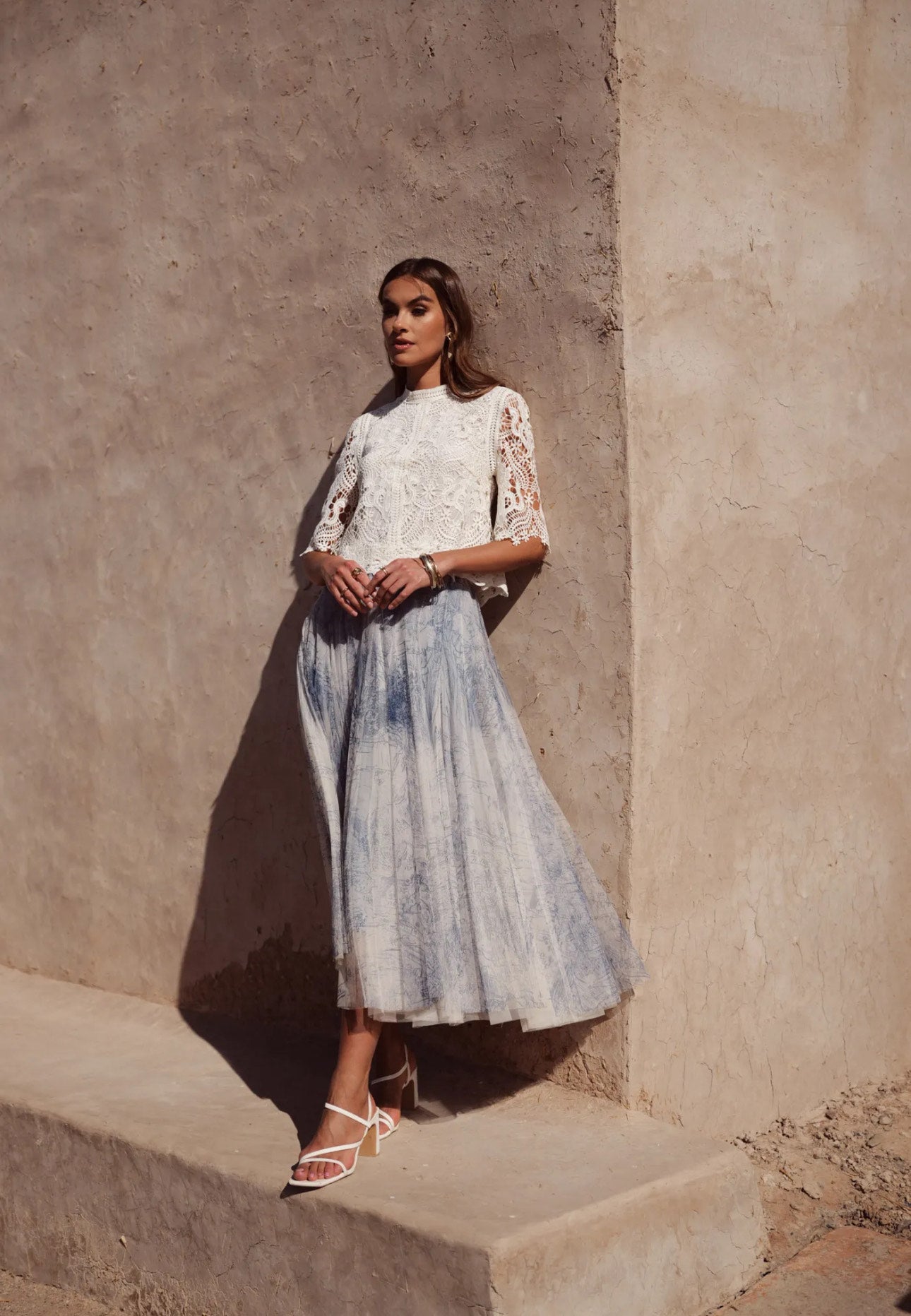 Falda toile de Jouy de tul