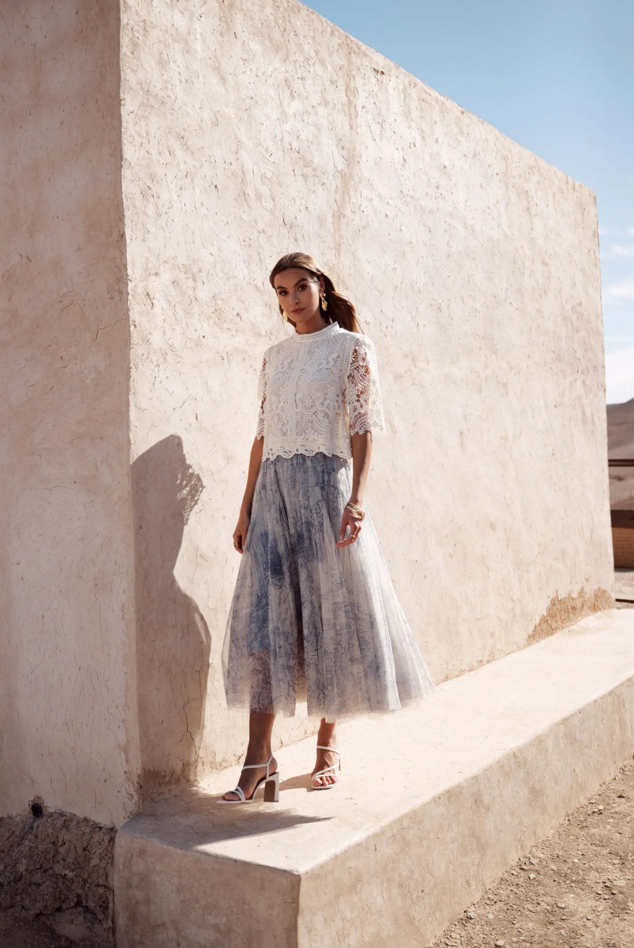 Falda toile de Jouy de tul
