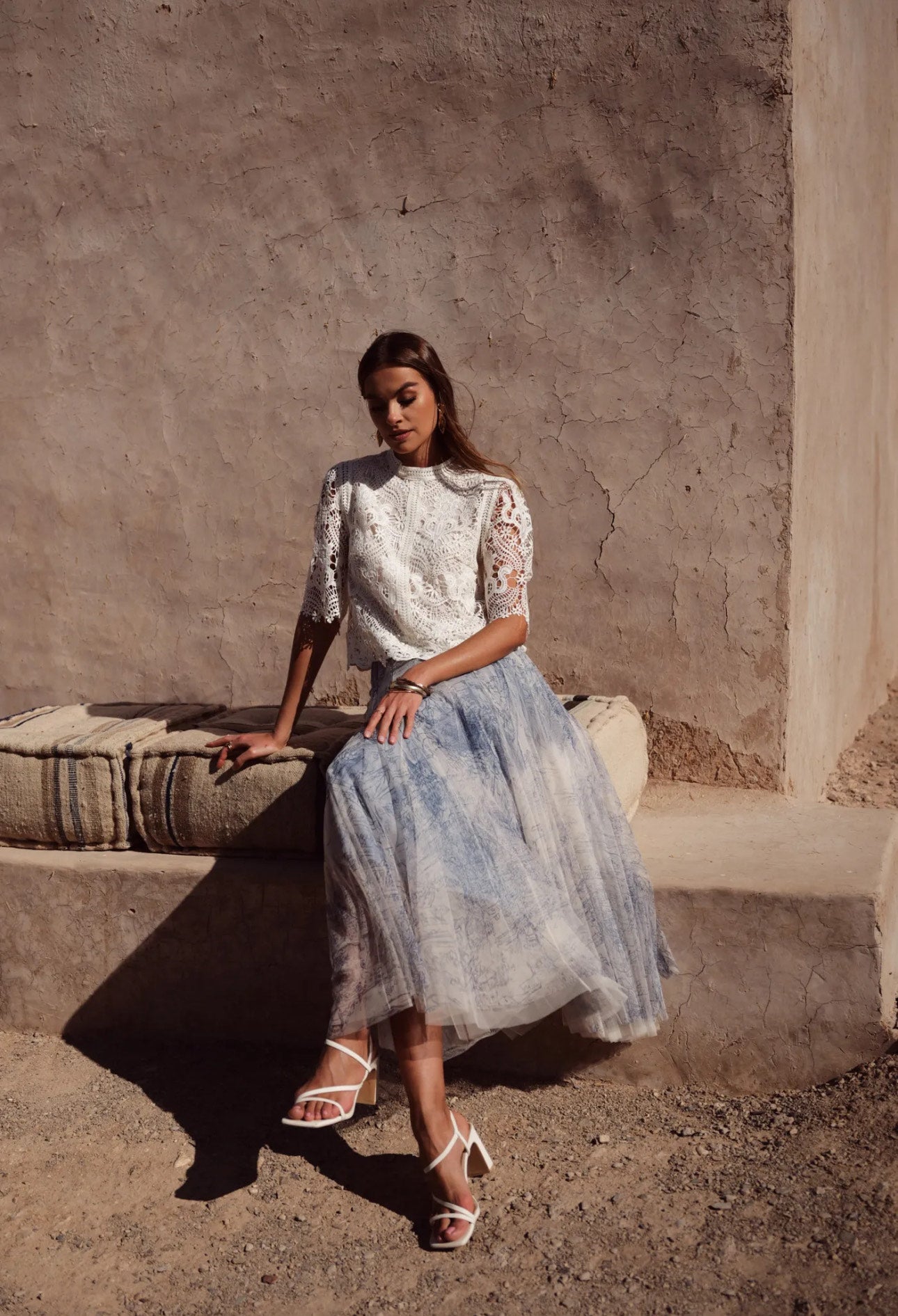 Falda toile de Jouy de tul