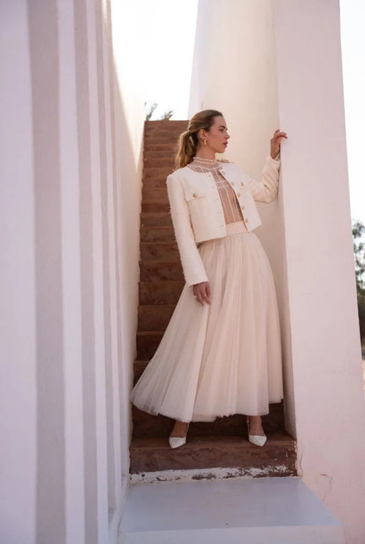 Falda Tul francesa blanca