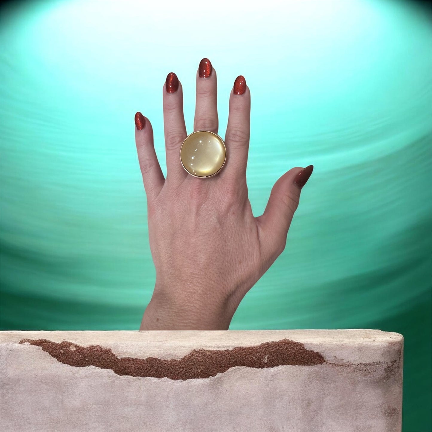 Anillo redondo marfil tostado