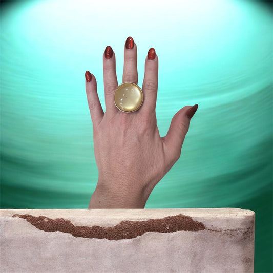 Anillo redondo marfil tostado